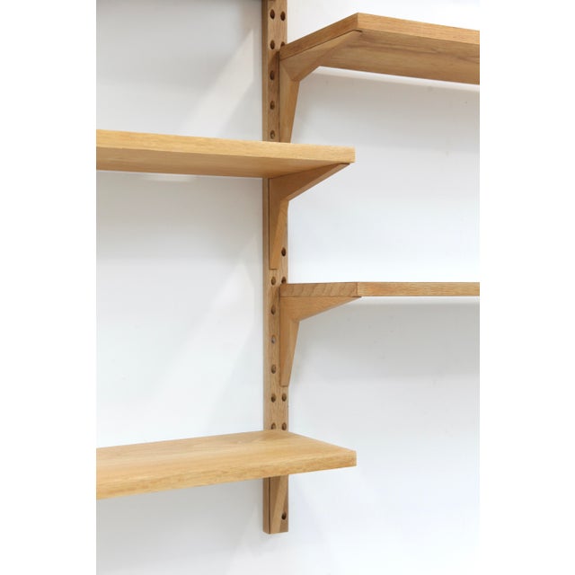 Two-Strip Cado Wall Shelf in Oak by Poul Cadovius, 1960s, Set of 11 For Sale - Image 10 of 16