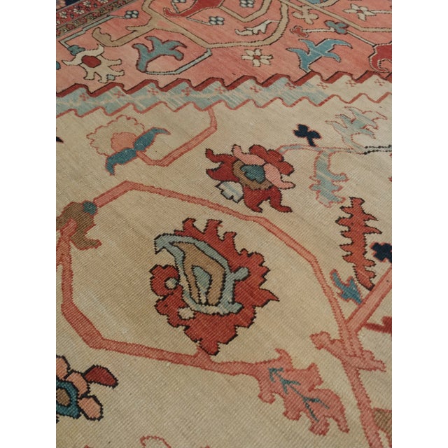 Textile Late 19th Century Antique Persian Serapi Rug 11'6"x17'9" For Sale - Image 7 of 11