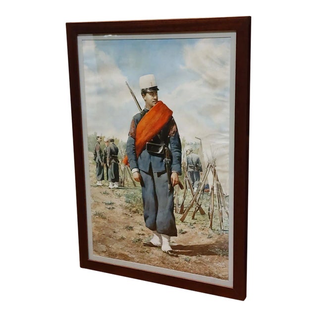 1898 Watercolor Painting by Listed Artist Juan Sannuy (1850-1908) Military Battle Field For Sale