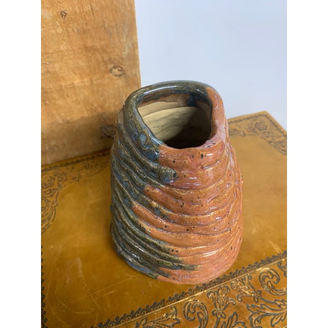 Late 20th Century Vintage Coiled Ceramic Folk Art Vessel For Sale - Image 5 of 6
