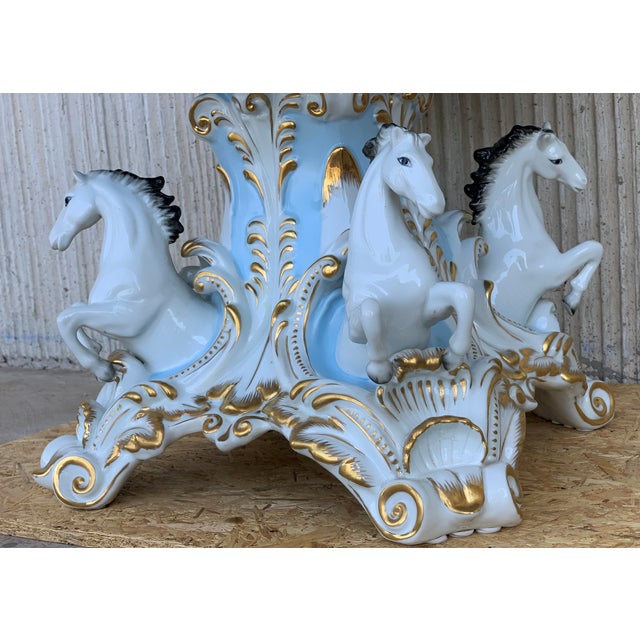 19th Sevrès Porcelain Figural Stand Centerpiece Raised Fruit Basket For Sale - Image 11 of 12