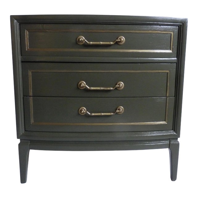 Taupe Chest of Drawers With Inlaid Marble Top For Sale