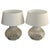 Pair of large italian 1970's mushroom shape murano table lamps by selenova. The table lamps are composed from large hand...