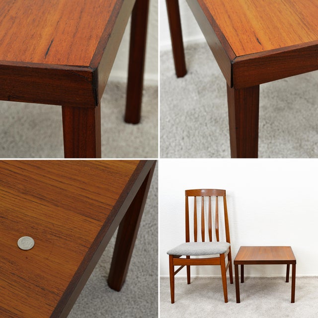 1960s Danish Modern Hans Olsen for Finn Lindebo Teak and Rosewood Side Tables - a Pair For Sale - Image 10 of 13