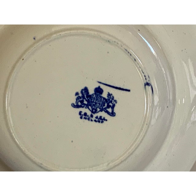 Blue Antique e.b. & j.e.l. Blue Willow Covered Butter Muffin Dish Original Ceramic Liner Staffordshire, England 1890s For Sale - Image 8 of 8