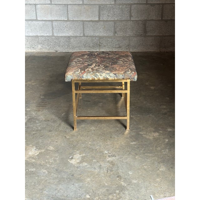 Mid-Century Modern 1950s Edward Wormley for Dunbar Brass Bench- Unmarked For Sale - Image 3 of 11