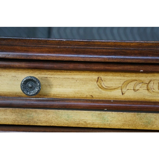 Late 20th Century Italian French Provincial Style Floral Bombe Commode Dresser Bachelors Chest For Sale - Image 9 of 18