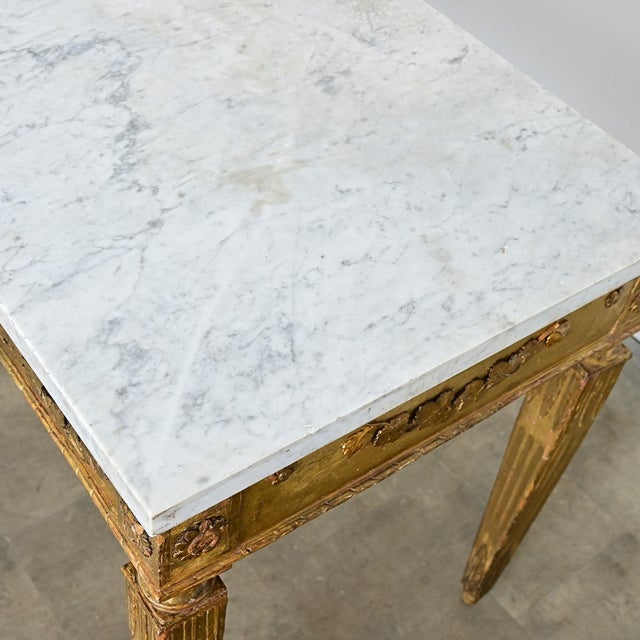 18th Century Italian 18th Century Giltwood Console with Original Marble Top For Sale - Image 5 of 18