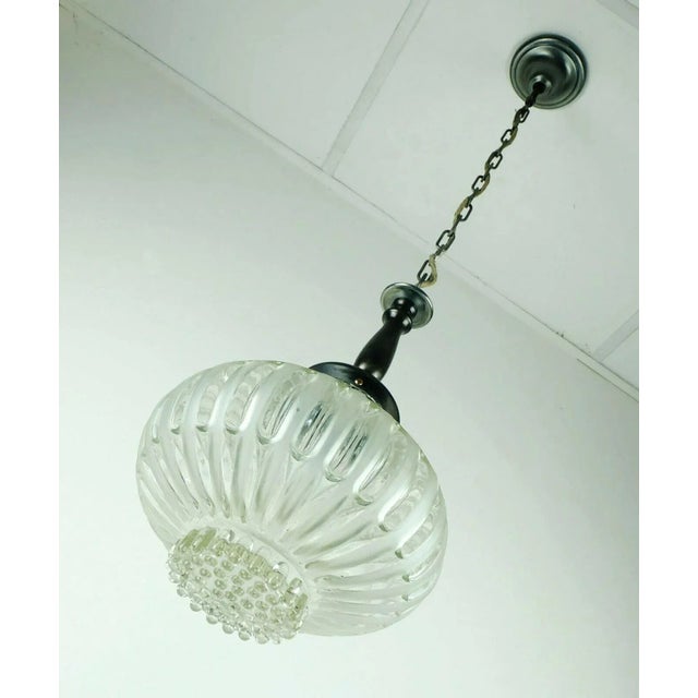 Mid-Century Modern Mid-Century Metal, Bubble & Satin Glass Suspension Lamp, 1960s For Sale - Image 3 of 10