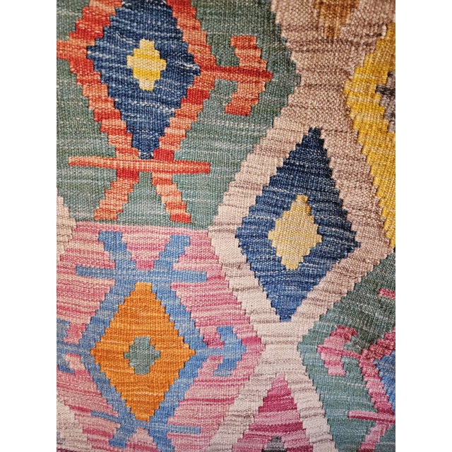 Early 21st Century Vintage Multicolored Hand Knotted Afghan Tribal Kilim, 2010s For Sale - Image 5 of 8