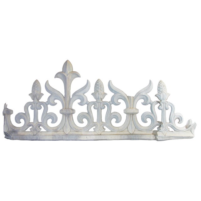 18th C. zinc architectural fragment from a chateau's decorative trim known as "epi de faitage" or roof ridge cresting....