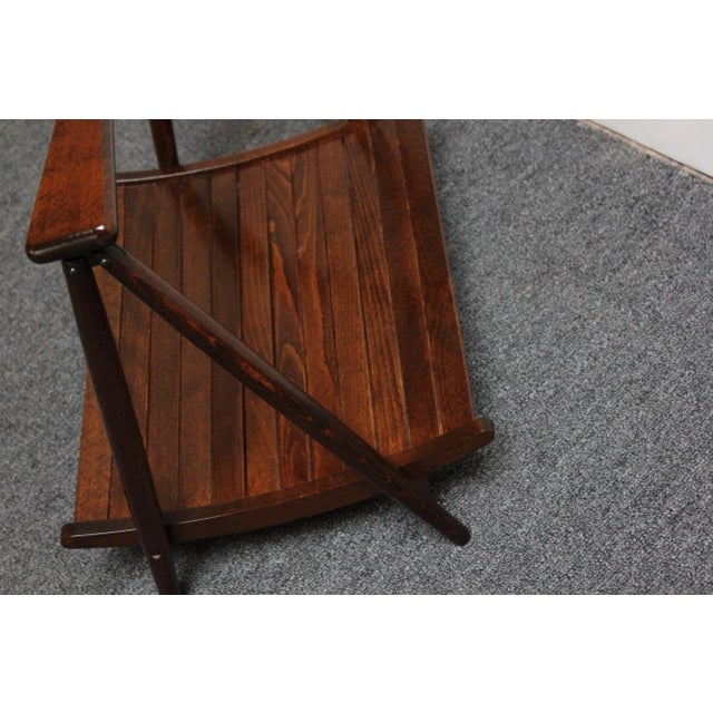 Vintage Yugoslavian Nasco Stained Beechwood Collapsible Magazine Rack For Sale - Image 10 of 13