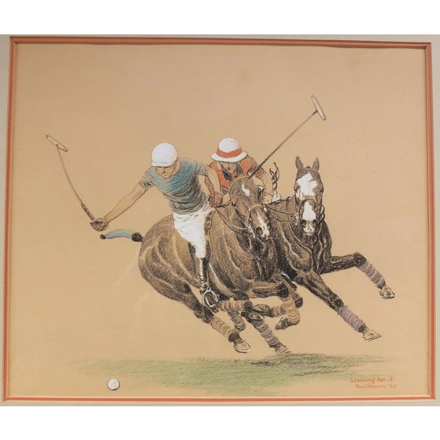 Paint "Leaning for It" 1925 Conte Crayon & Gouache by Paul Brown For Sale - Image 7 of 9