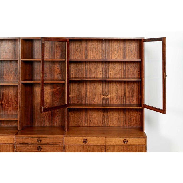 Mid-Century Modern Swedish Rosewood Wall Unit Bookcase by Bertil Fridhagen for Bodafors, 1960s For Sale - Image 12 of 18