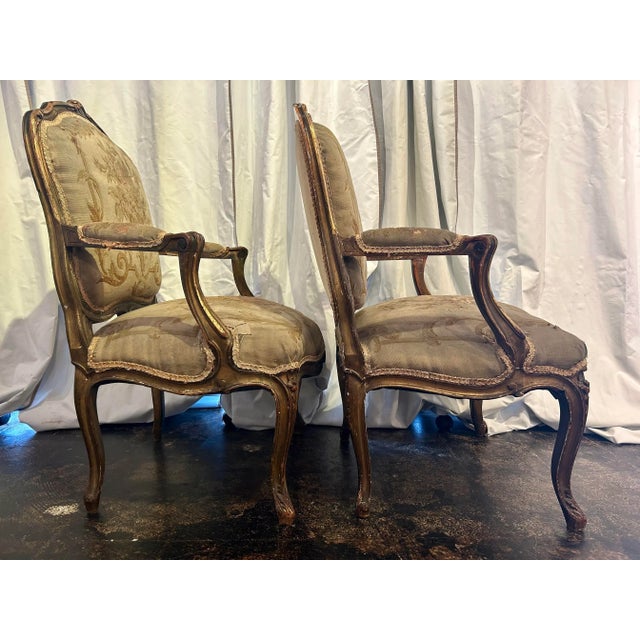 Oh children! This pair of Louis XV chair with ORIGINAL Aubusson upholstery is almost unheard of to find! nothing can match...