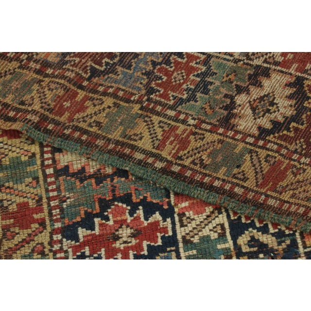 Textile Antique Shirvan Red and Beige Geometric Wool Runner For Sale - Image 7 of 7