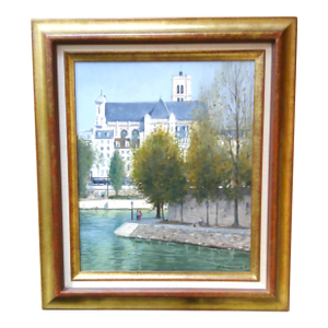 1980s "Paris and the Seine", Original Oil on Canvas Painting