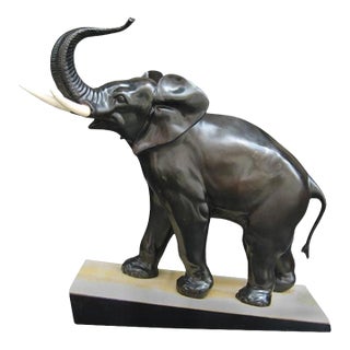 Art Nouveau Period Irénée Rochard Bronze Elephant Sculpture France circa 1920 For Sale