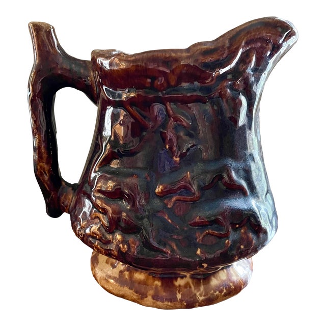 19th Century Rockingham Pottery Hunt Pitcher | Chairish