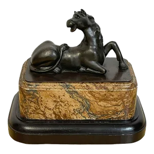 19th Century Grand Tour Bronze Model of a Recumbent Horse