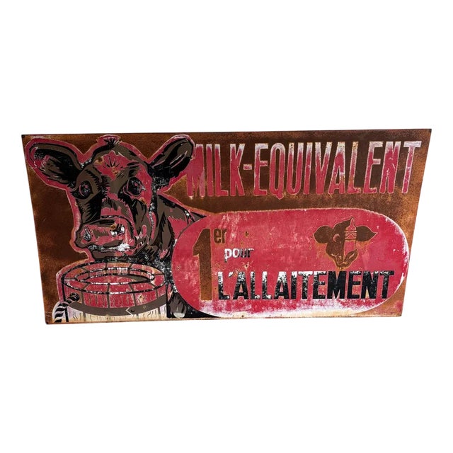 Vintage French Agricultural Advertising Sign For Sale