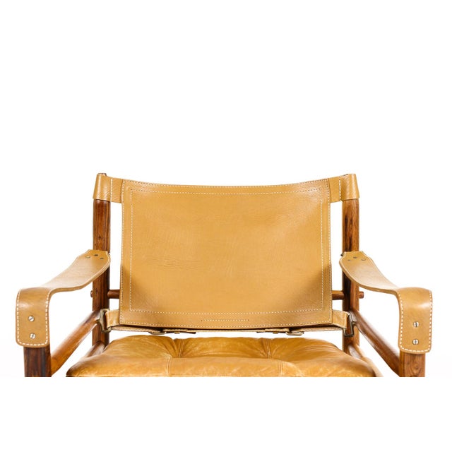 Tan 1960s Danish Modern Mid Century Rosewood Sirocco Lounge Chair – Arne Norell — Tan Leather Sling For Sale - Image 8 of 11
