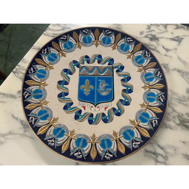 Ceramic Enamel Plate from Longwy, 1980 For Sale - Image 7 of 7