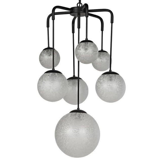 Mid-Century Modern NOIR Artemis Chandelier, Iron with Black Finish For Sale - Image 3 of 7