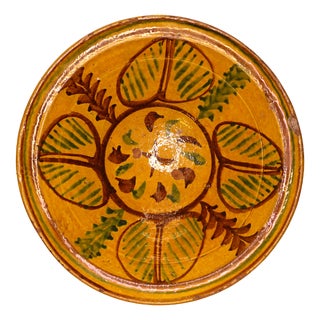 Handmade Clay Bowl Pottery Bowl Plate, 1930s For Sale