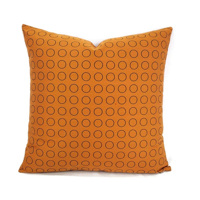 Hella Jongerius for Maharam Repeat Dot Ring in Sienna Pillow Cover - 18.5" X 18.5" Rust Circle Ring Pattern Cushion Case For Sale In Portland, OR - Image 6 of 6