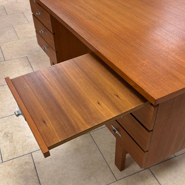 Mid-Century Modern Mid-Century Modern Danish Teak Executive Desk For Sale - Image 3 of 5