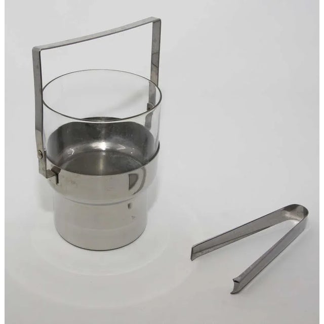 Late 20th Century Vintage Postmodern Inox and Glass Ice Bucket For Sale - Image 5 of 10