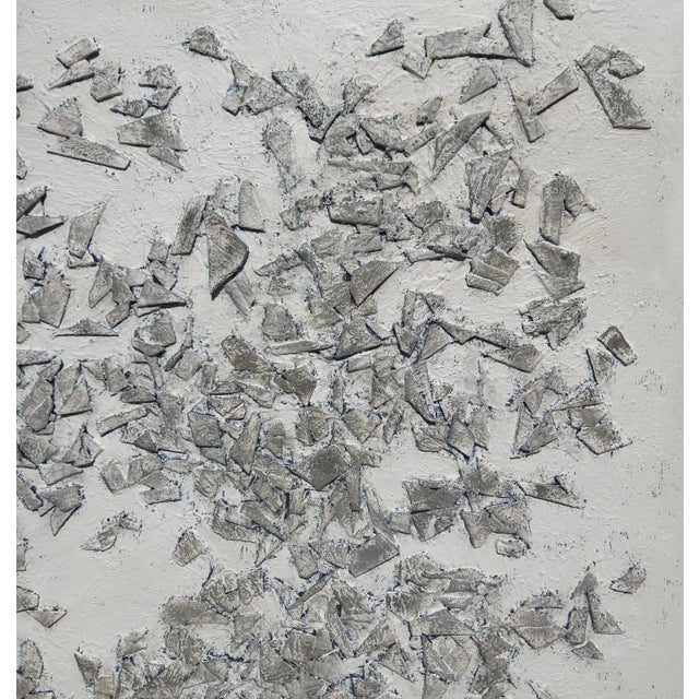 Contemporary Very Large 39' X 39' Natural Palette Yellow Butter & Tan Relief Abstraction by Diane Grant For Sale - Image 3 of 6