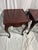 Brown Set of 2 Antique Solid Wood Accent Table With Cabriole Legs and Carved Accents For Sale - Image 8 of 8