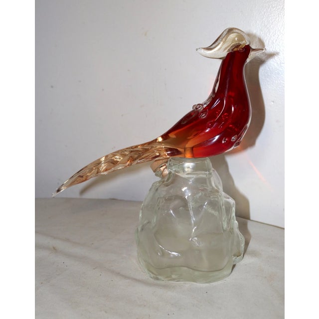 Up for sale is a wonderful vintage blown Italian Venetian glass figural liquor decanter. the bird is blown by hand out of...