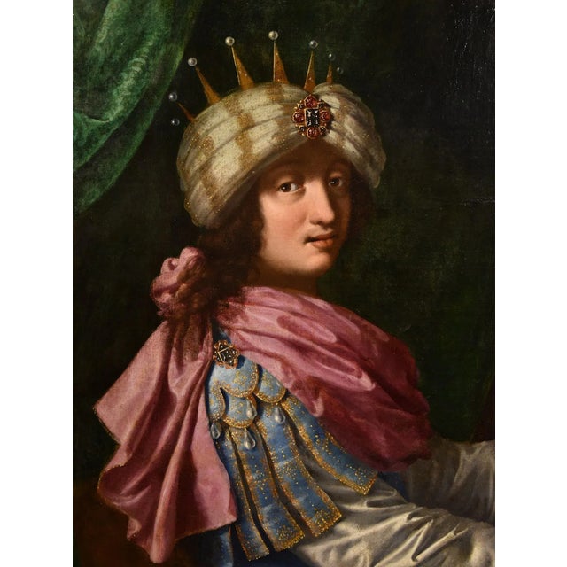 After Michele Desubleo, Portrait of King Solomon, 1650, Oil on Canvas For Sale - Image 9 of 17