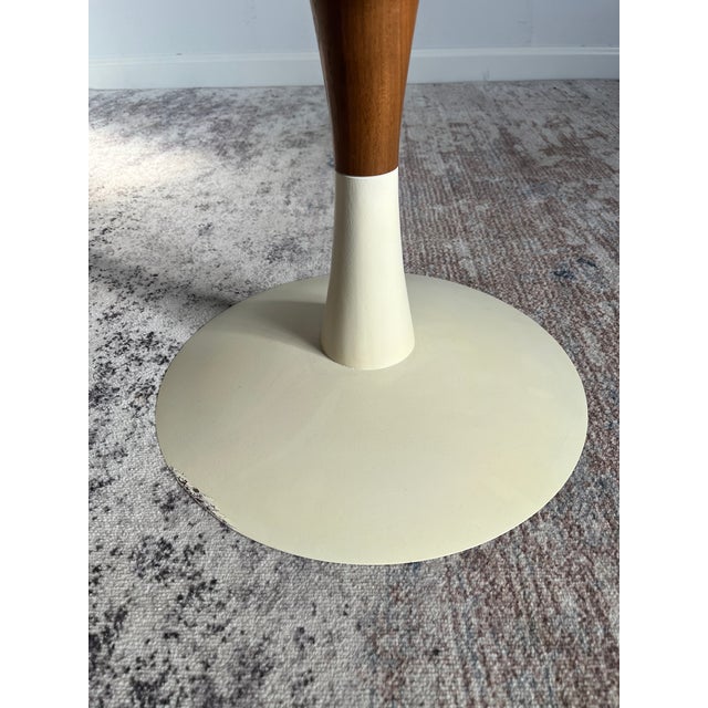 Keilhauer Furniture Late 20th Century Post-Modern "Turn" Side Table / Stool, Attributed to Patty Johnson for Keilhauer, Walnut & White Enamel For Sale - Image 4 of 5