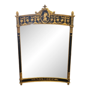 Fine Antique Black & Gold Neoclassical Mirror