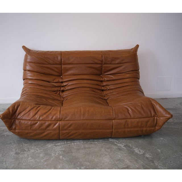 Animal Skin Togo Sofa Set by Michel Ducaroy for Ligne Roset, 1975, Set of 3 For Sale - Image 7 of 10
