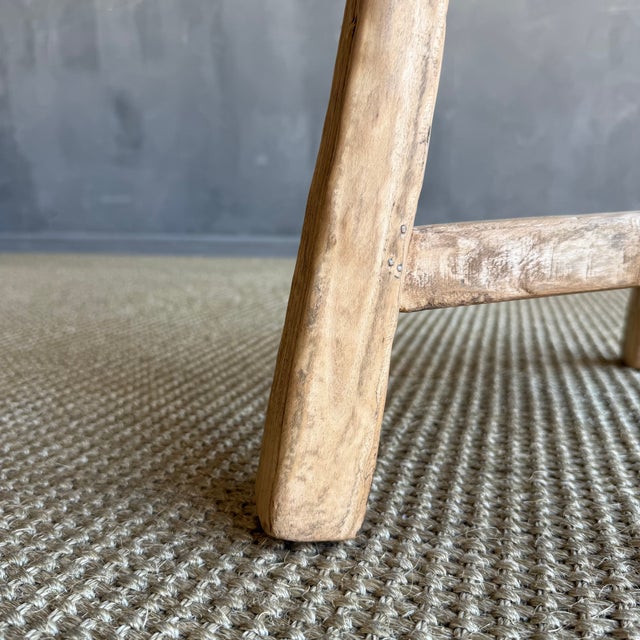 Vintage Elm Wood Chop Block Table For Sale In Los Angeles - Image 6 of 8