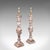 This is a pair of antique lamp bases. An English, turned and painted pine electric light, dating to the late Victorian...
