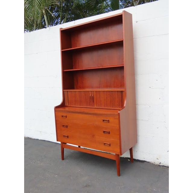 Mid-Century Modern Johannes Sorth for Bornholms Møbelfabrik Bookcase With Secretary Desk 6905 For Sale - Image 3 of 18
