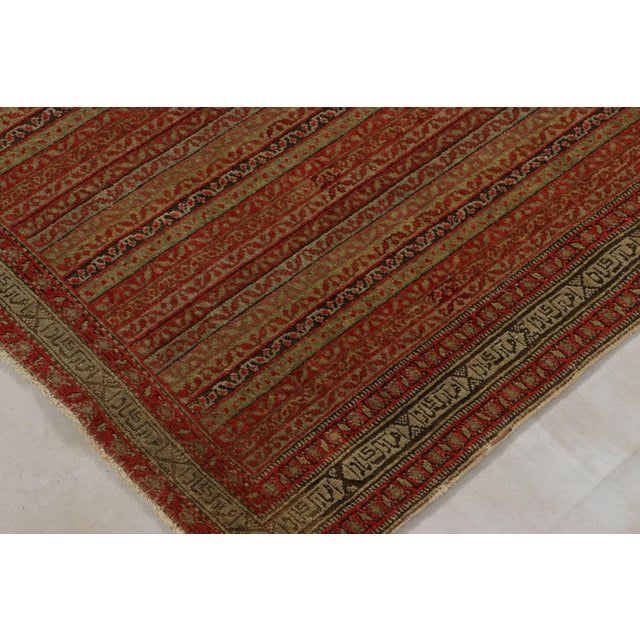 Antique Senneh Persian Rug in Red and Gold Moharamati Design - Rug & Kilim For Sale In New York - Image 6 of 8