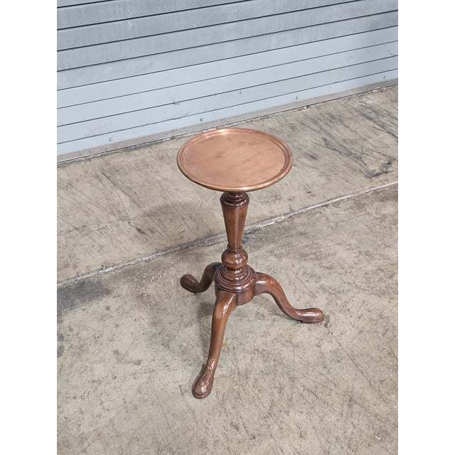Kittinger Late 20th Century Kittinger Colonial WIlliamsburg Cw 149 Mahogany & Copper Top Kettle Stand For Sale - Image 4 of 13