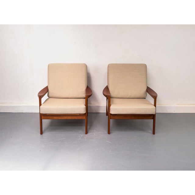 Mid-Century Modern Teak Lounge Chairs by Tove & Edvard Kindt Larsen for Gustav Bahus, 1960s, Set of 2 For Sale - Image 3 of 18
