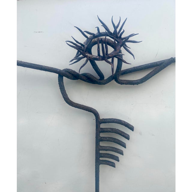 1950s Brutalist Style Metal Sculpture of Crucifixión Figure For Sale In Miami - Image 6 of 12