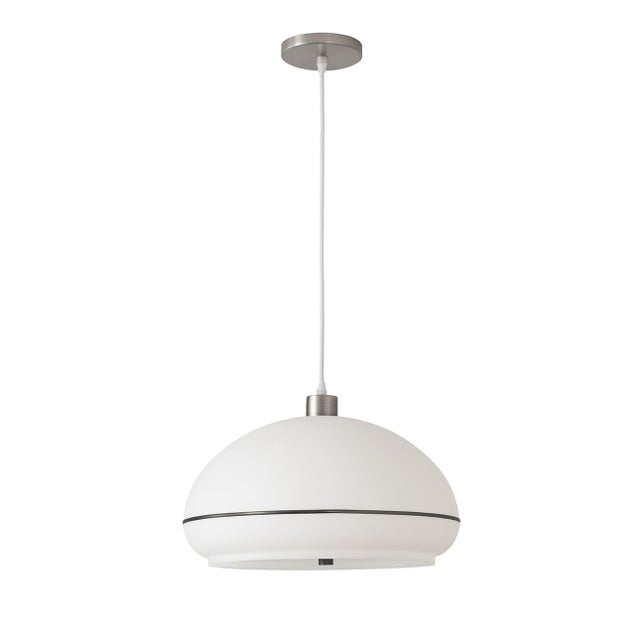 Nova Nova of California Morelli Pendant Ceiling Light - Modern Lighting Fixure, Lucite Shade, Satin Nickel Base For Sale - Image 4 of 6