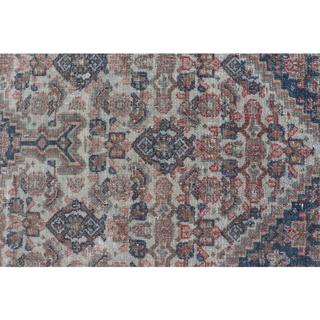 Textile Antique Persian Fine Senneh Rug With Medallion and Tribal Geometric Design 4'7 X 6'5 For Sale - Image 7 of 14