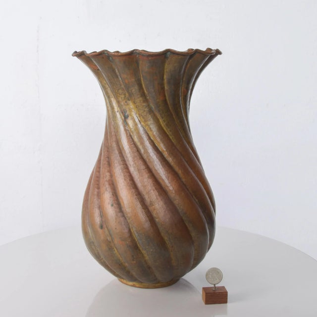 1950s Egidio Casagrande Italia Patinated Brass Vase For Sale - Image 9 of 11