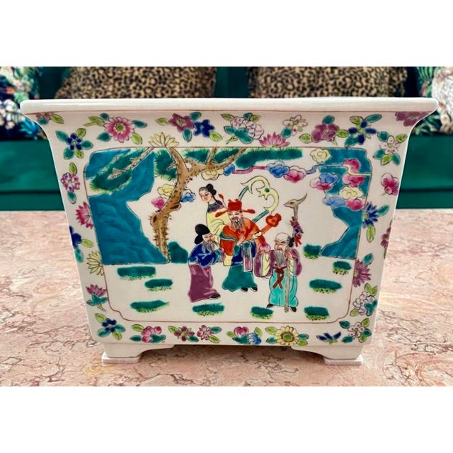Vintage Hand-Painted Chinese Planter For Sale - Image 12 of 12